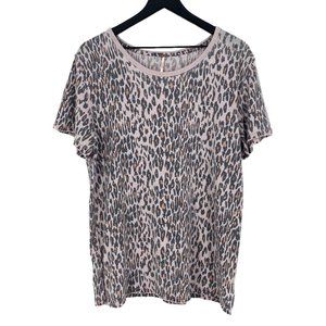 FREE PEOPLE Rose Quartz Leopard Tee NWT
